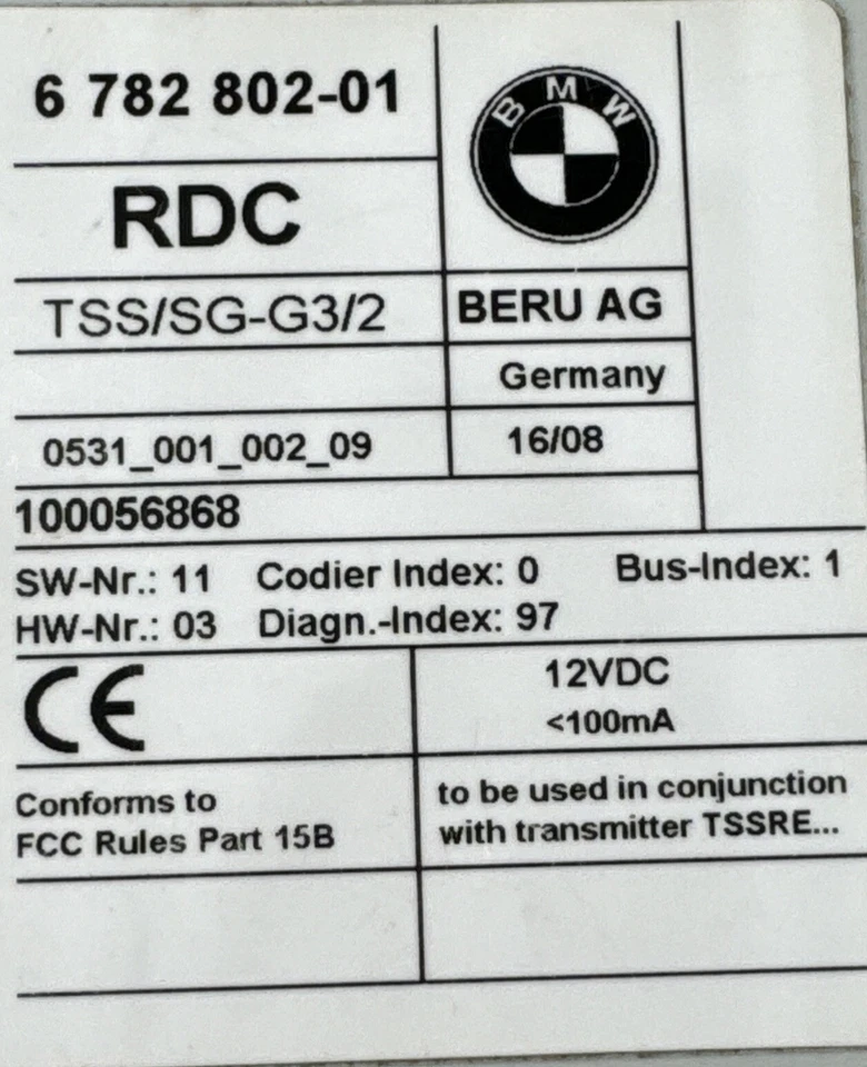 2005-2008 MINI COOPER R52 CONVERTIBLE TIRE PRESSURE CONTROL MODULE OEM 6782802 - Image 3 of 4
