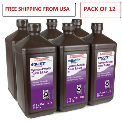#ad Equate 3% Hydrogen Peroxide Liquid Antiseptic 12 Pack 12 x 32 fl oz $14.95