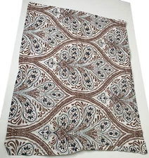 Single De Medici Pillowcase Blue Brown White Paisley Floral Linen Woven in Italy