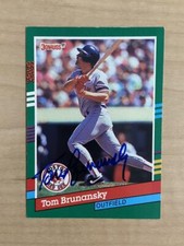 TOM BRUNANSKY BOSTON RED SOX SIGNED 1991 DONRUSS SERIES 2 CARD #513 W/COA