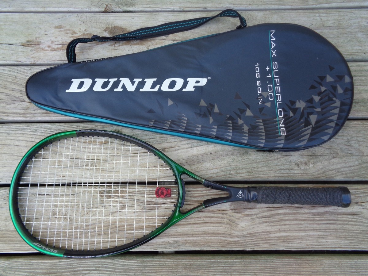 Raquette Dunlop Max Superlong +1.50 – 4 5/8 Po – Avec Housse – Vintage Neuve