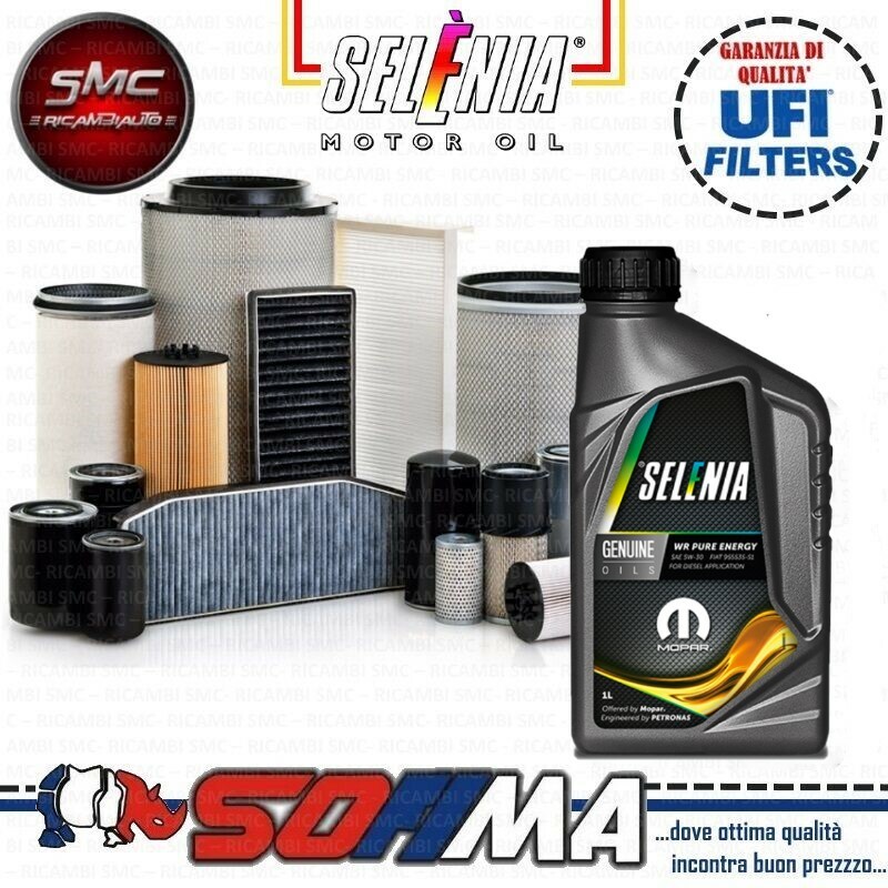 KIT TAGLIANDO FILTRI FIAT NUOVA 500L (199) 1.3 D MJT + SELENIA PURE ENERGY 5W30