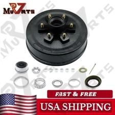 6 on 5.5" Trailer Wheel Hub Drum Kit 12"x2" for 5200-7000 lbs Axle 6 Lug 6x5.5"