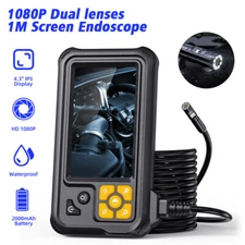 1080P HD Industrial Endoscope Borescope LCD 4.3inch 8mm Inspection Snake Camera