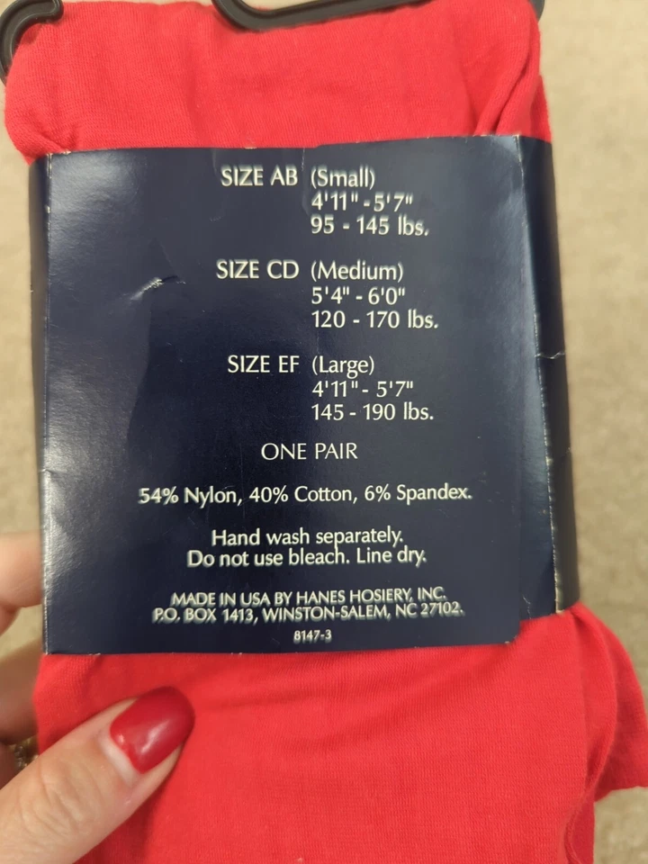 Винтажный Hanes леггинсы хлопок лосины алый красный размер EF нейлона хлопок - Изображение 3 из 4