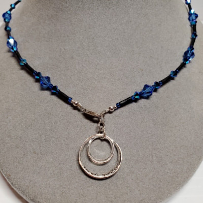 Mother Daughter Friends Forever Sterling Silver Charm Beaded Necklace Jewelry