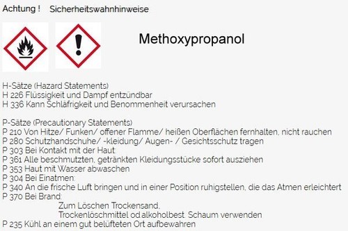 200 ml Methoxypropanol 99%, Lösungsmittel für Druckfarben - Bild 2 von 2