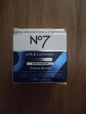 No7 Lift and Luminate Triple Action Fragrance Free Night Cream 1.69oz New Box