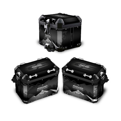 Alu Koffer Aufkleber Set 2. Modell für BMW R 1200 GS ADV Triple Black VA2-FM-001
