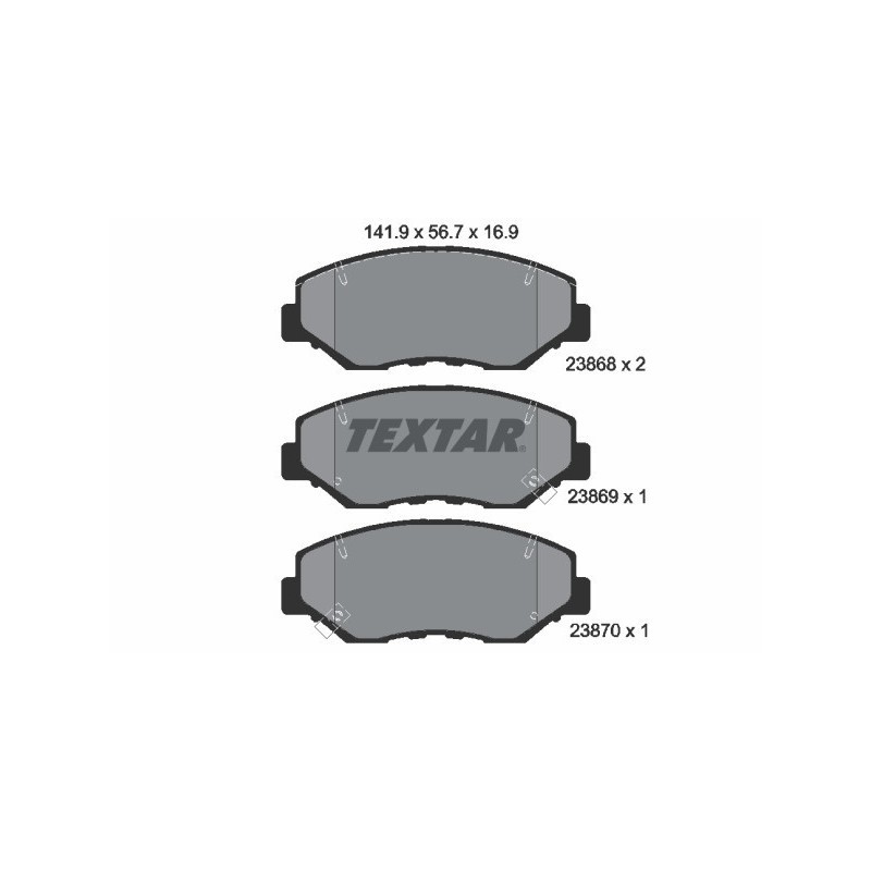 TEXTAR 2386801 Brake Pads Set Front for Civic Accord CR-V Element Pilot Stepwgn