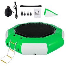 Inflatable Water Trampoline 10ft with 4-Step Ladder, Green White