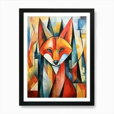 Fox Abstract Pop Art 6 Art Print Framed Wall Art Poster Canvas Print Picture