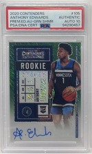 2020-21 Contenders Anthony Edwards Rookie Green Shimmer Variation Auto PSA SSP
