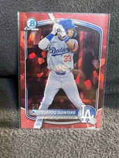 25 Bowman Chrome Draft Eduardo Quintero Red Sapphire /5  Small Dent In Back-look