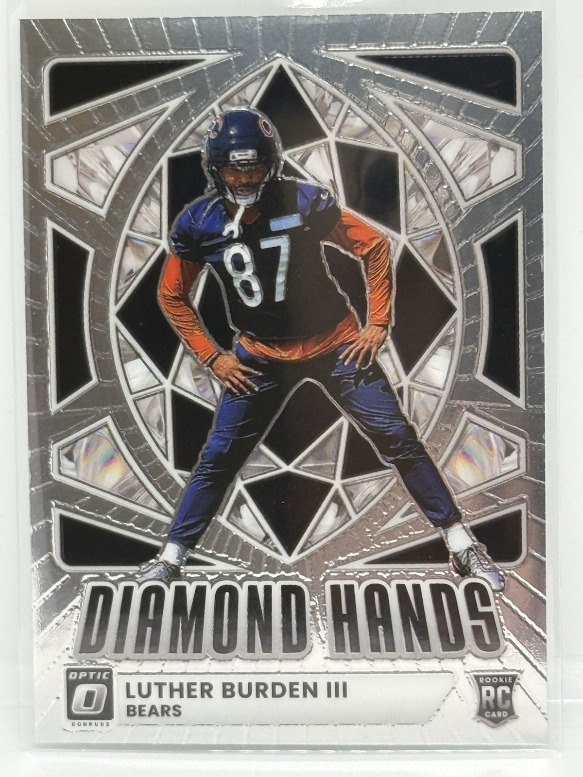 2025 Panini Optic Luther Burden #5 RC Diamond Hands Chicago Bears