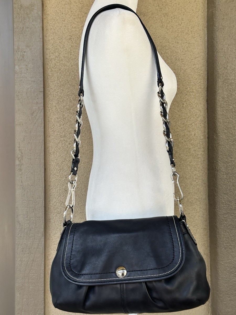 Coach Soho Pleated Silver Leather Hobo Shoulder Bag F13729 for