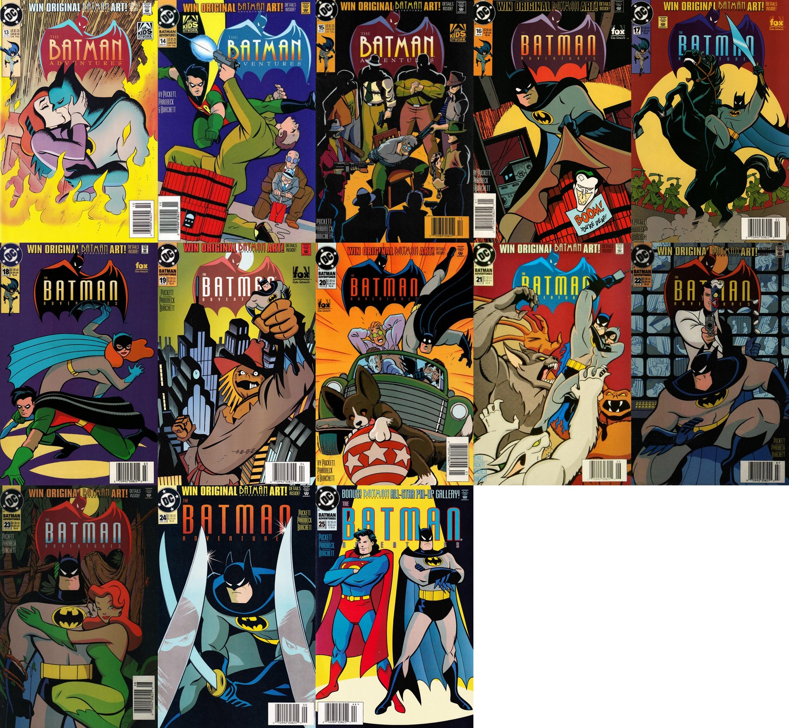The Batman Adventures #13-25 Newsstand Covers (1992-1995) DC Comics