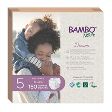 Bambo Nature Premium Eco-Friendly Baby Diapers, Size 5 27-40 Lbs , 150 Count...