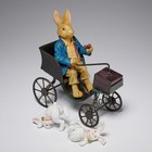 Bunny Lot Russ Rabbit Driving Carriage Fitz & Floyd Tumbling Bunnies Vintage 3pc — photo 1