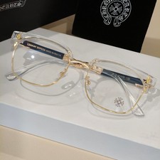 Chrome Style Hea ts Glasses Unisex Eyewear 61-15-139 Clear Gold Frame Case
