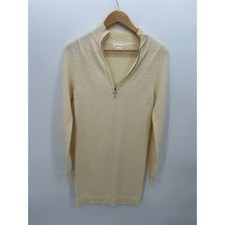 Lovers and Friends Cream Wool Blend Quarter Zip Sweater Dress Womens Small Mock