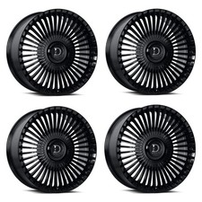 Set 4 24 Dolce Luxury Trento Glossy Black 24x9 Wheels 5x112 5x4.5 35mm Rims