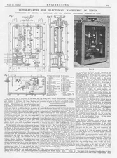 1909 Antique Engineering Print - Motor Starter for Electrical Machinery in Mines