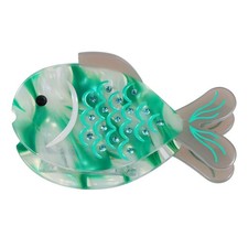 Green Fish Hair Claw Clip 3.15 inch Acrylic Ocean Animal Beach Accessory