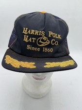 Rare Vintage Harris Polk Hat Co Trucker Hat Scrambled Eggs Gold Leaf Made in USA