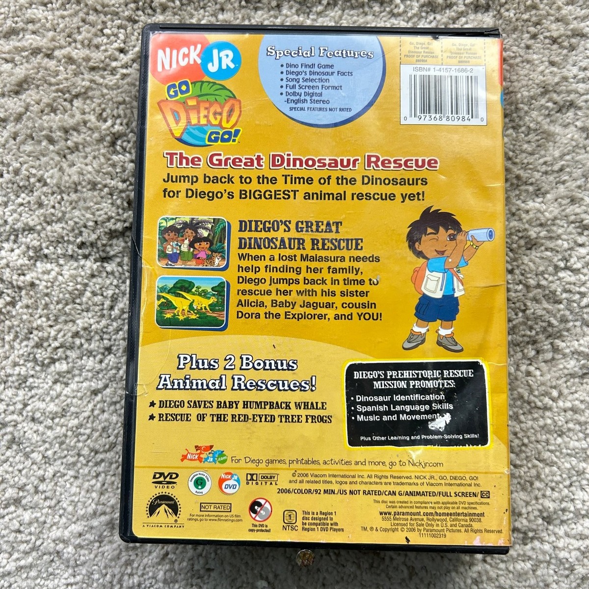 Go, Diego, Go! The Great Dinosaur Rescue DVD 2006 Double-Length