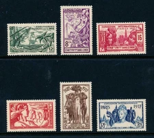 French India #104-109 1937 Exposition International de Paris, France colony MNH