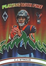 2023 Panini Phoenix Playing With Fire Green /15 CJ Stroud RC #PWF-2 Houston Texa