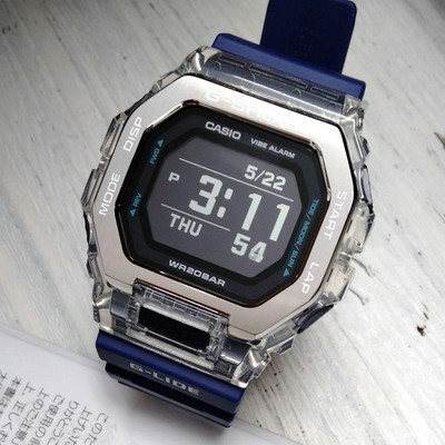 CASIO G SHOCK GBX 100S 2JF G LIDE Blue Tide Solar Bluetooth Japan