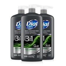 Dial Men 3in1 Body, Hair and Face Wash, Recharge, 69 fl oz 3-23 fl oz Bottles 