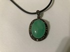 Ladies Marcasite Halo Pendant - Main Stone:  Jade — photo 6