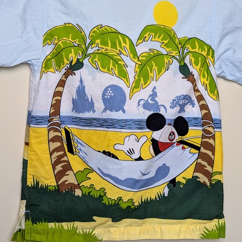 Mickey Beach Surf Hammock Disney World Kids Hawaiian VTG 90s Y2K Youth Small - Picture 6 of 6