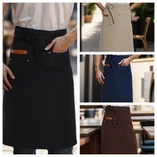 1 piece chef canvas apron, restaurant waiter apron for men, with extended waistb