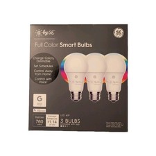 GE Lighting Full Color Smart Bulbs LED A19 - 3 Pack New  Sealed