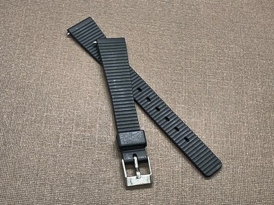Ladies' Vintage NOS Speidel 14mm Black PVC/Rubber Watch Band Fits Casio 