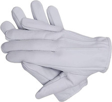 Beautiful Thin Leather Gloves White Color For Police Search Driving Size Large