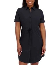 Halston Women’s Short Sleeve T-Shirt Dress, Black, X-Small