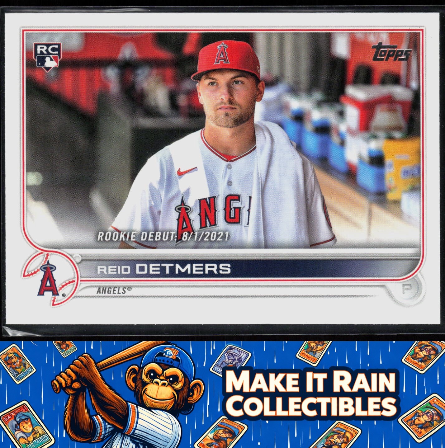 Reid Detmers 2022 Topps Update #US62 Los Angeles Angels Rookie RC