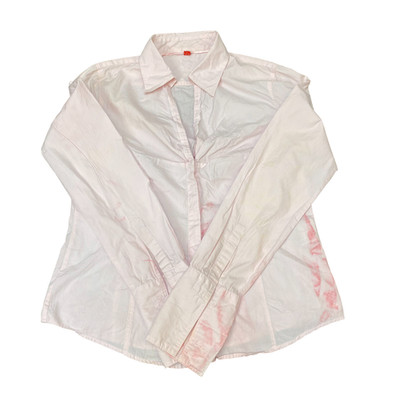 Spirit Shirt Oberteil Damen M rosa einfarbig Langarm Kragen Button Down Outdoor