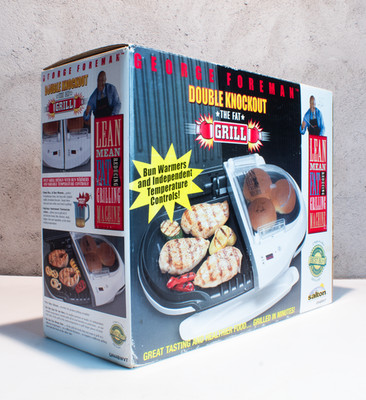 George Foreman GR44BWVT Double Knockout Grill   Dual Temp Control, Nonstick New