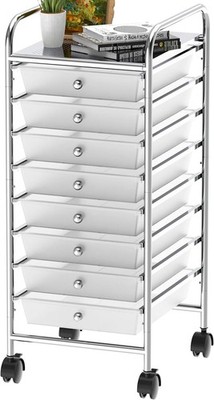 Chrome 8 Drawer Utility Cart Simple Houseware
