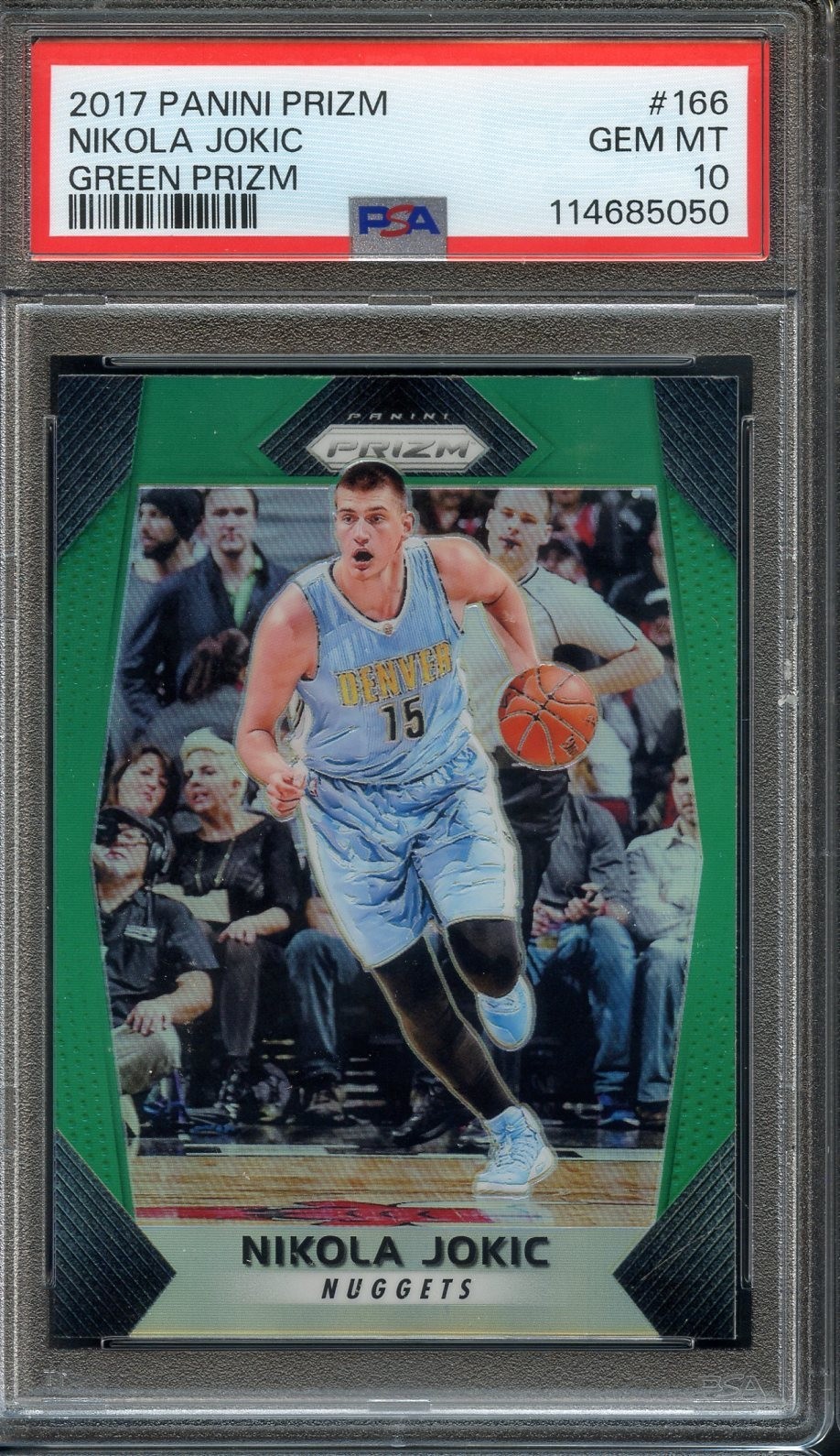 2017 Panini Green Prizm #166 Nikola Jokic PSA 10 Low Pop Denver Nuggets 5050