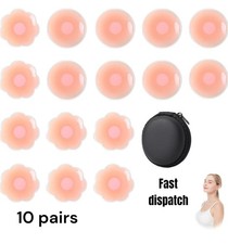 Silicone Nipple Pads Covers Reusable Adhesive Breast Petals Invisible Strapless
