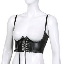 Ceinture corset en cuir PU pour femme, ceinture large sous le buste, costume