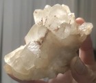 1Fluorescent Dogtooth Honey Calcite on Purple "Galaxy " Fluorite, Pakistan — photo 2