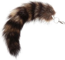 Fluffy Real Fur Tail Keychain Raccoon Style Bag Charm Cosplay Costume Accessory